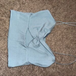 Urban Outfitters Light Blue Ribbed Crop Top